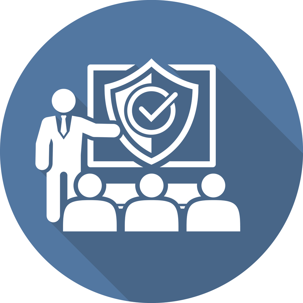 Security Briefing Icon. Business Concept Flat Design. Isolated Illustration.