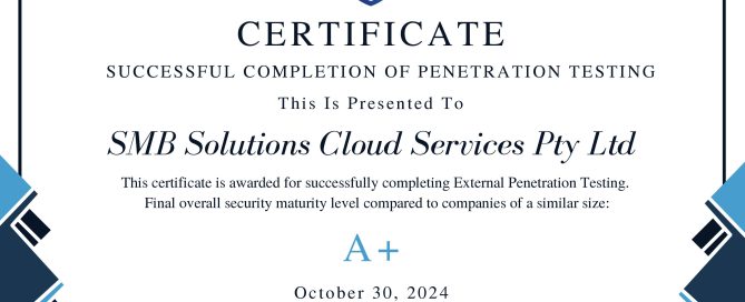 SMBSCS penetration test cert
